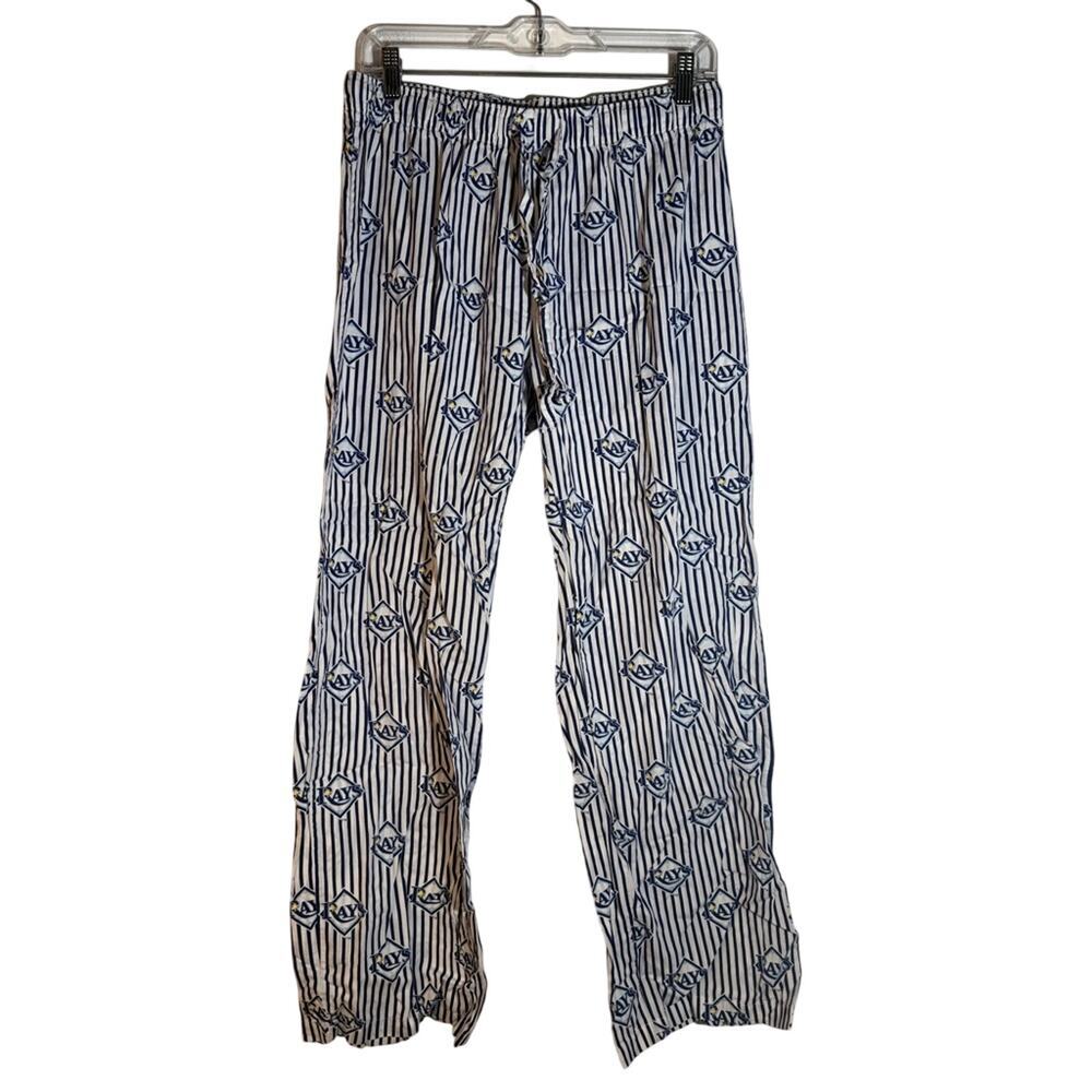 Striped Blue and White Pajama Pants